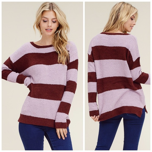 LAST 1! ❤️ Beautiful Soft Berber Striped Sweater - Picture 4 of 7